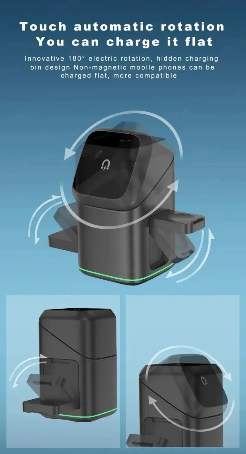 3-in-1 Foldable Touch-Controlled Wireless Charging Stand
