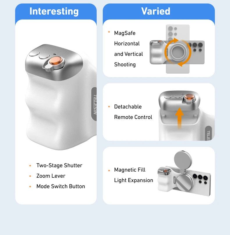 Magnetic Smartphone Camera Hand Grip & Bluetooth Shutter
