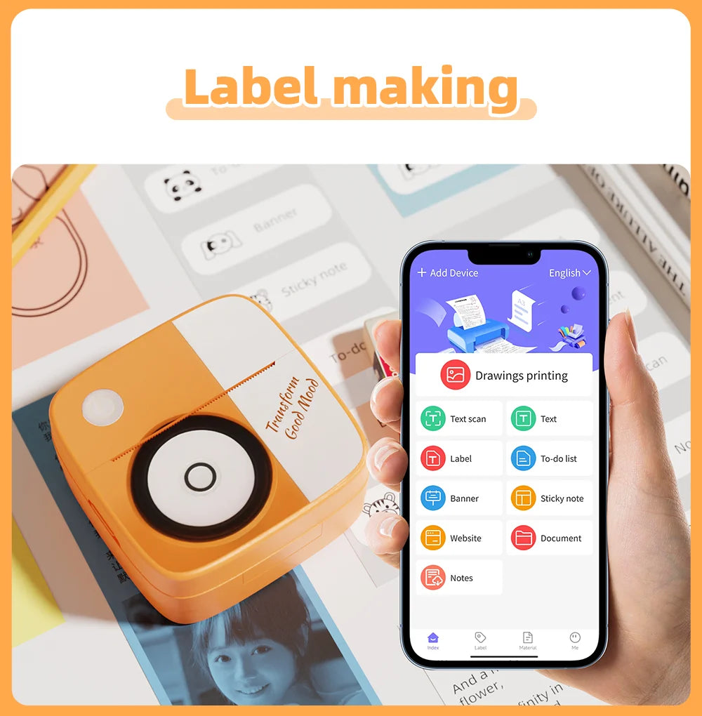 Portable Ink-Free Bluetooth Thermal Pocket Printer