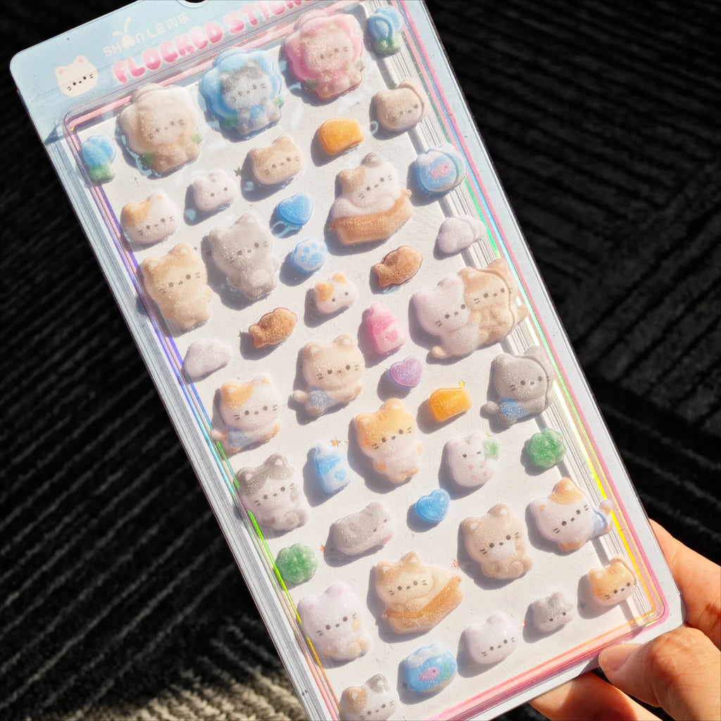 Kawaii 3D Fluffy Velvet Phone Case Decoration Stickers