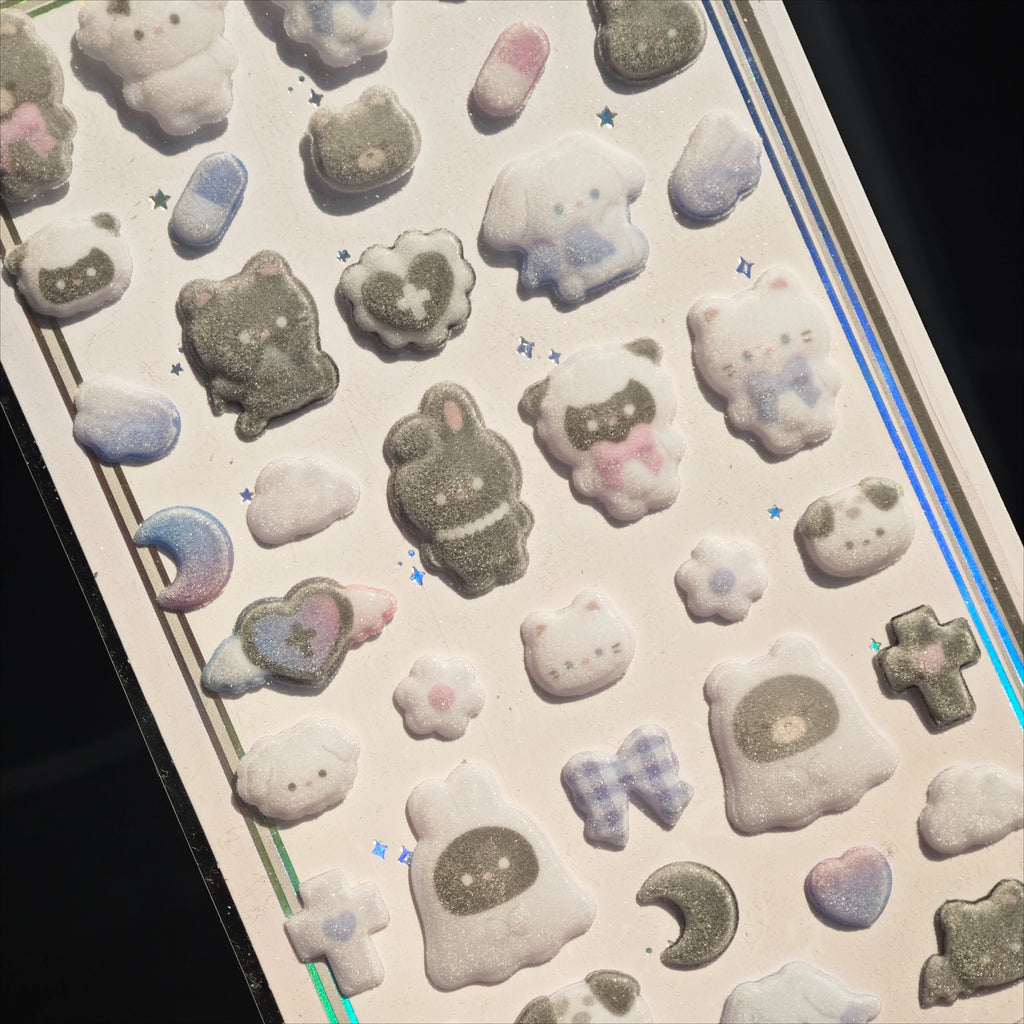 Kawaii 3D Fluffy Velvet Phone Case Decoration Stickers