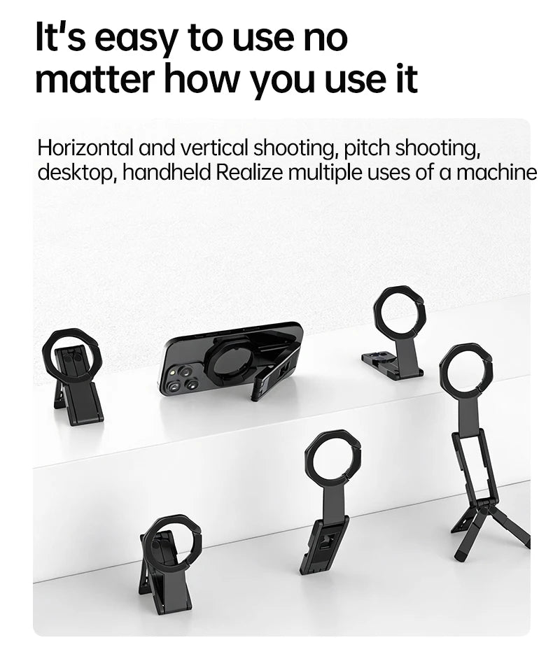 Ultra-Slim Foldable Magnetic Phone Tripod Stand