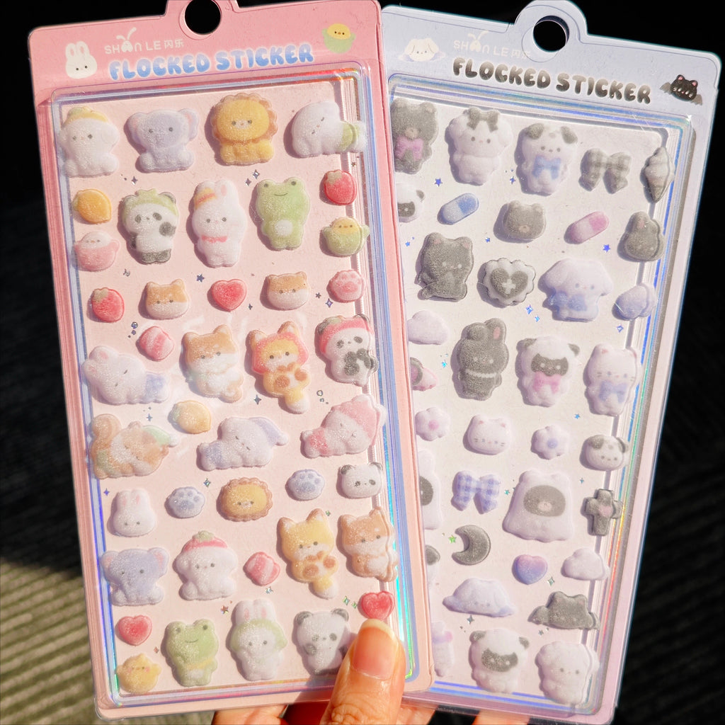Kawaii 3D Fluffy Velvet Phone Case Decoration Stickers