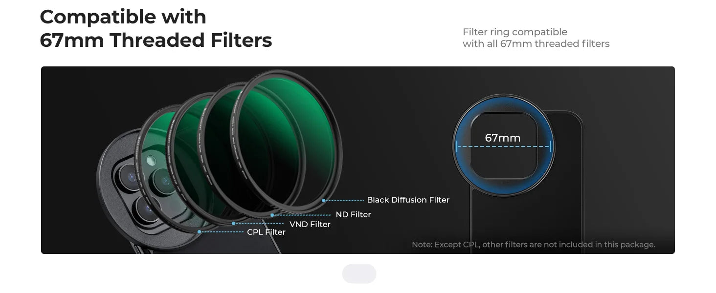 67mm Magnetic Mobile Phone Camera Filter Kit