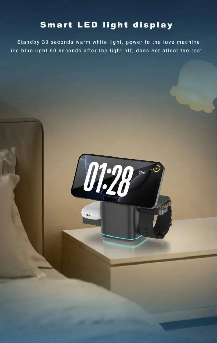 3-in-1 Foldable Touch-Controlled Wireless Charging Stand