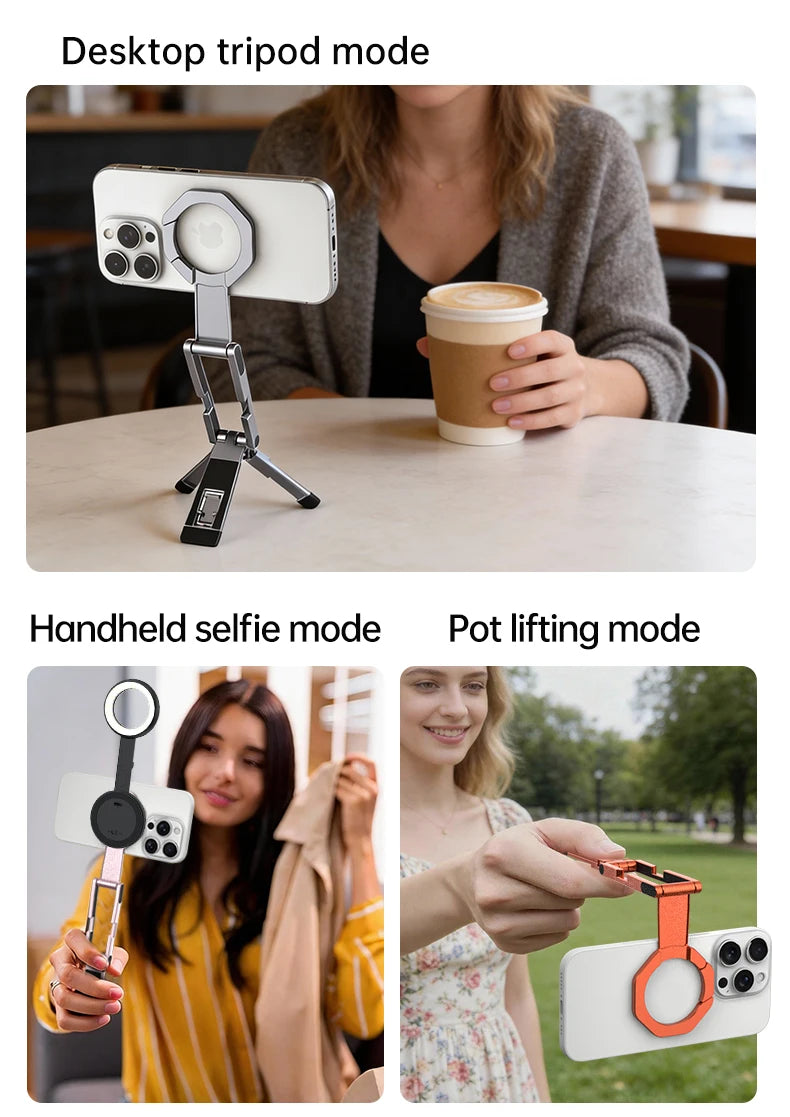 Ultra-Slim Foldable Magnetic Phone Tripod Stand