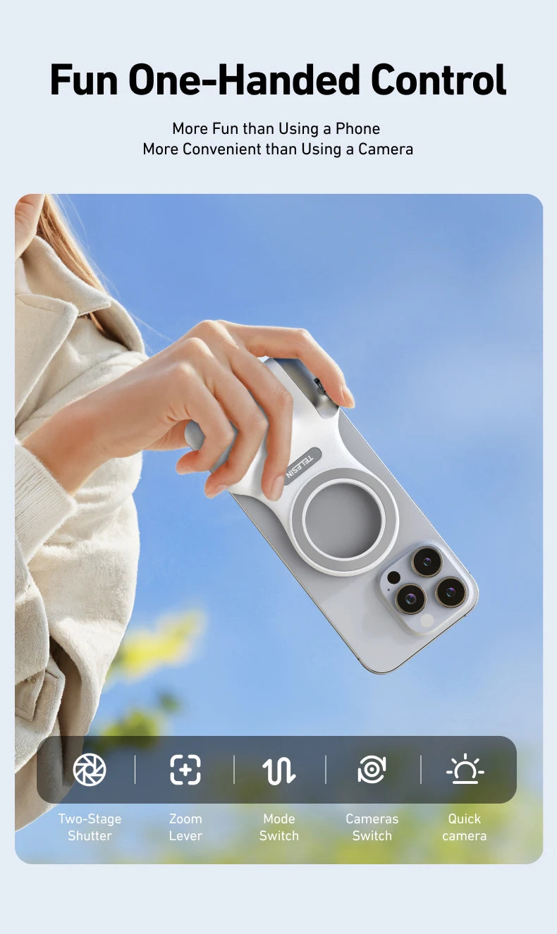 Magnetic Smartphone Camera Hand Grip & Bluetooth Shutter