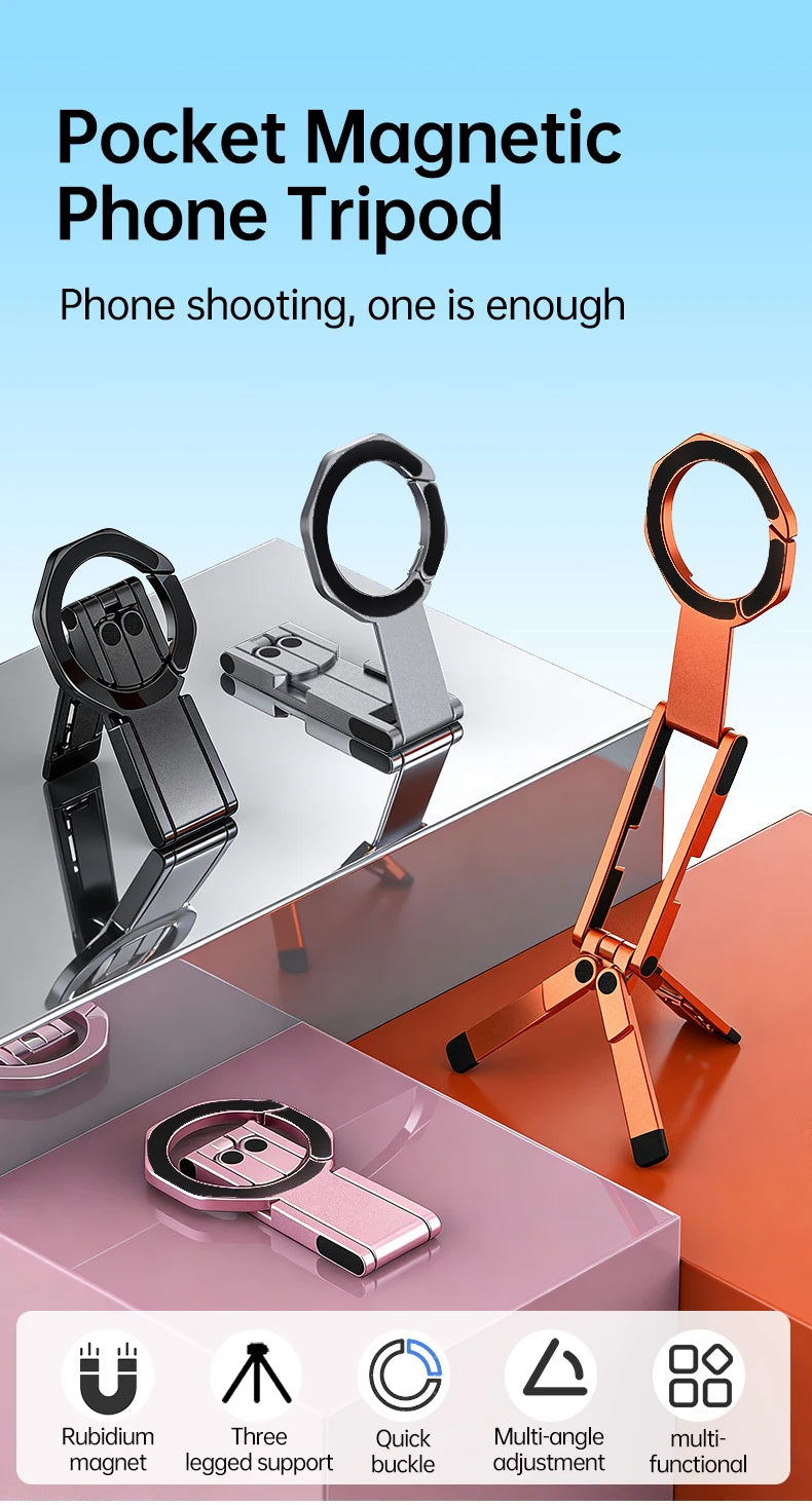 Ultra-Slim Foldable Magnetic Phone Tripod Stand