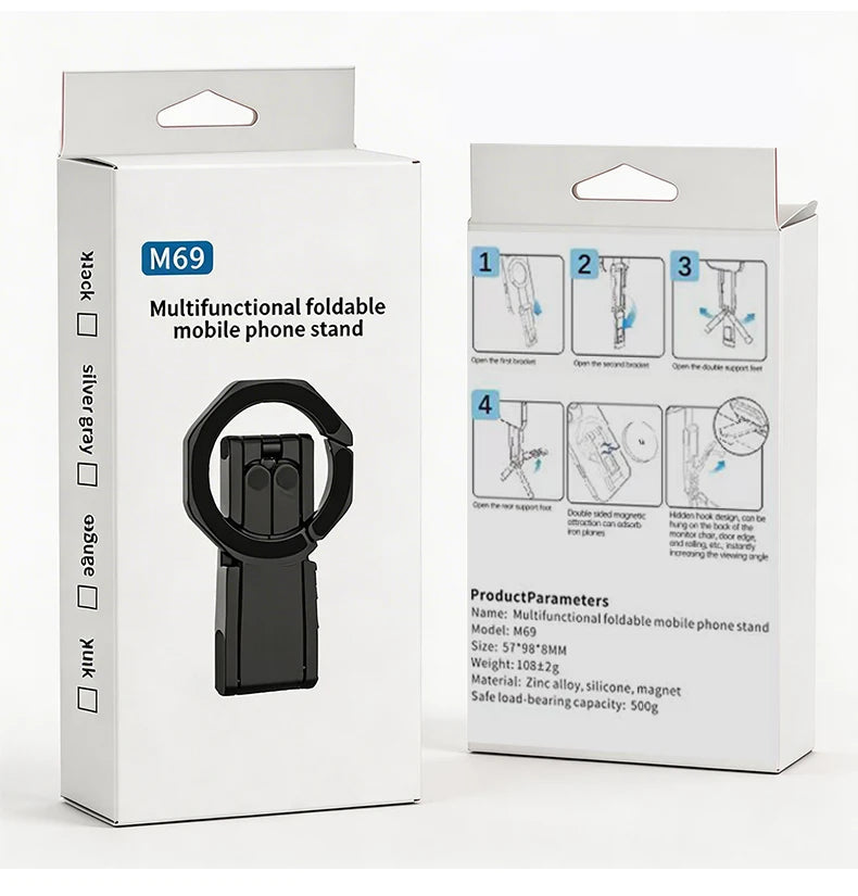 Ultra-Slim Foldable Magnetic Phone Tripod Stand