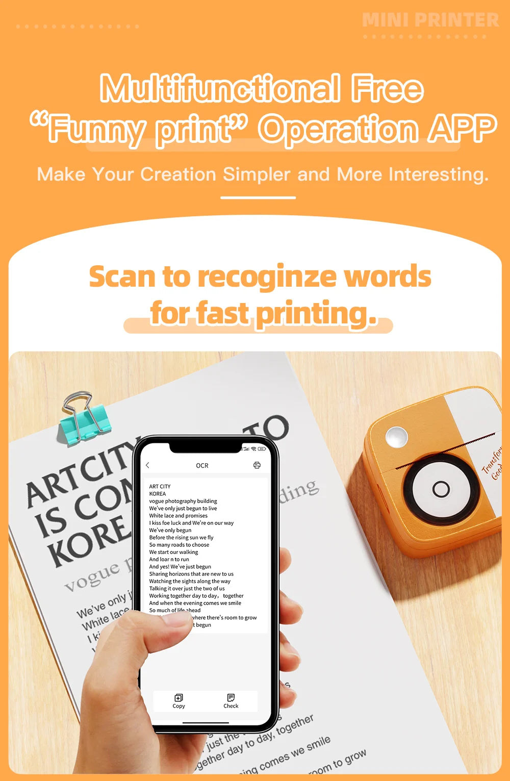 Portable Ink-Free Bluetooth Thermal Pocket Printer