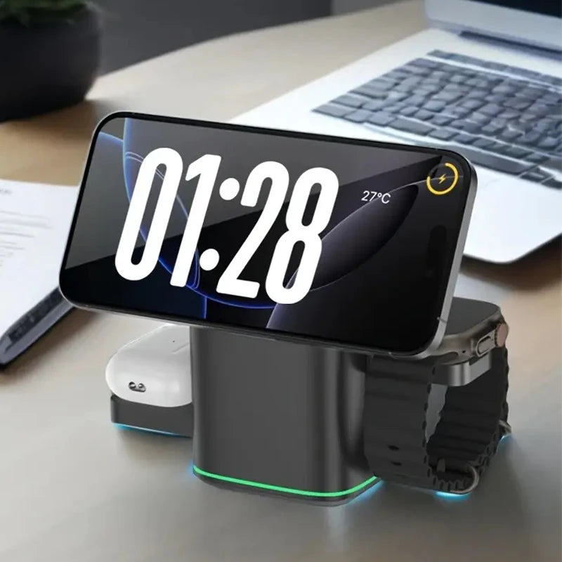 3-in-1 Foldable Touch-Controlled Wireless Charging Stand
