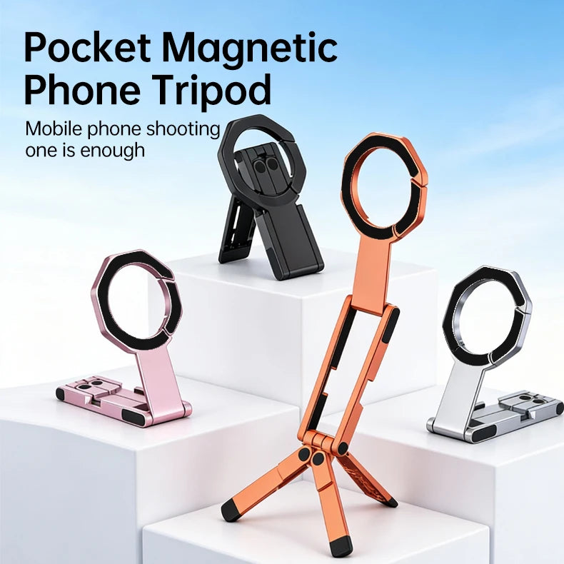 Ultra-Slim Foldable Magnetic Phone Tripod Stand