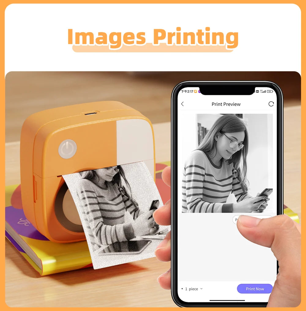 Portable Ink-Free Bluetooth Thermal Pocket Printer