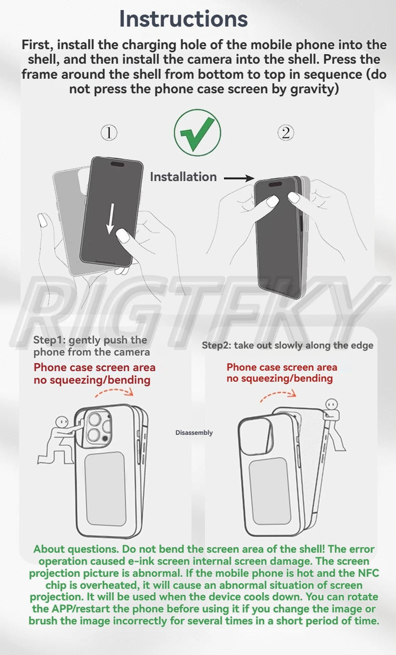 NFC Smart E-Ink Phone Case (For iPhone 12 to 17 Series)